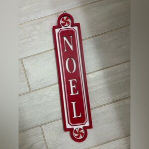 Ashland Red and White NOEL Vertical Holiday Wall Sign